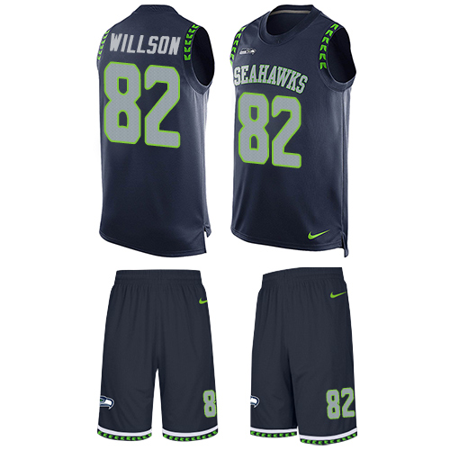 Nike Seahawks #82 Luke Willson Steel Blue Team Color Men's Stitched NFL Limited Tank Top Suit Jersey